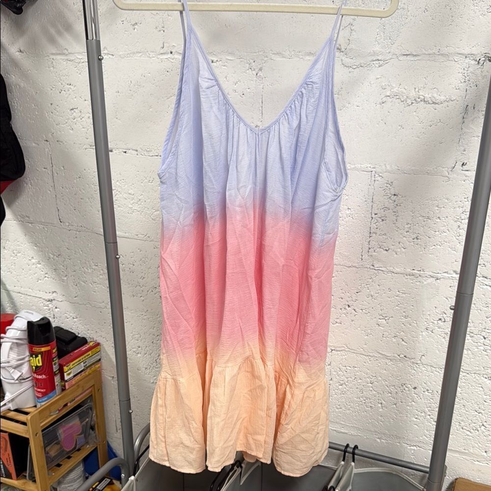 Gradient Spaghetti Strap Dress in Pastel Shades - ONE SIZE - 9 Seed Resort wear